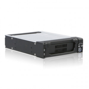 Black iStarUSA Aluminum T-7-SA 1x5.25-in Bay Military Series SAS/SATA 6.0Gb/s Mobile Rack, Support P