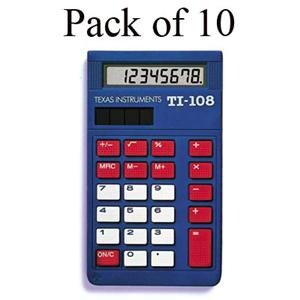 Texas Instruments TI-108 Elementary Calculator TI108TK, Teacher Pack - 10 Units