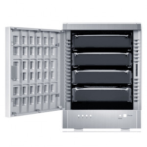 Silver Sans Digital TowerRAID TR4X+ 3.5in 4 Bay Compact Tower SAS / SATA to Mini-SAS JBOD Storage En
