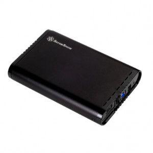 Black SilverStone 3.5in HDD / SSD Aluminum Enclosure