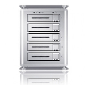 Sans Digital TowerSTOR TS25CT 5 Bay 2.5in SATA to Firewire 800 / USB2.0 / eSATA Hardware RAID 5 Enclosure.