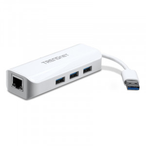 TRENDnet TU3-ETGH3 USB 3.0 to Gigabit Adapter + USB Hub