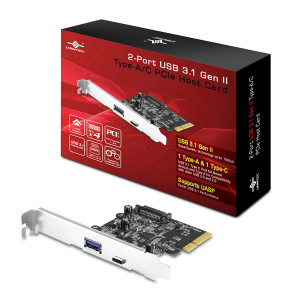 Vantec UGT-PC371AC 2-Port USB 3.1 Gen II Type A/C PCIe Host Card