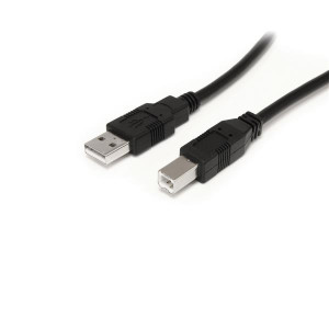 StarTech USB2HAB30AC 30ft Active USB 2.0 Male/Male Type A to Type B Black Cable