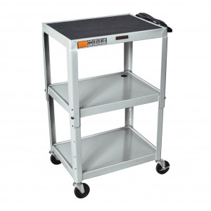 Nickel H.Wilson W42AE Series Metal Open Shelf Utility Cart, 3-outlet Electric, P/N: W42ACHE.