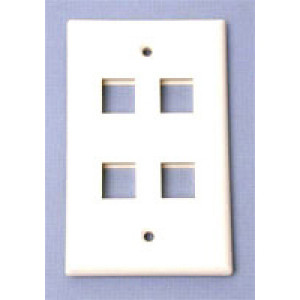 4-Port Wall Plate,  Color:  White