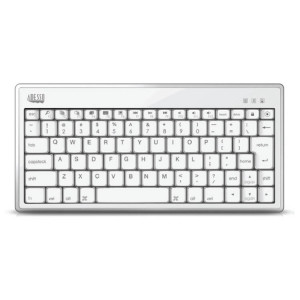 White Adesso Bluetooth 3.0 Mini Keyboard 1010 for iPad, P/N: WKB-1010BW.
