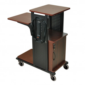 H.Wilson WPS4BR5 Series Adjustable Audio Visual Cart / Presentation Stand with Locking Cabinet, P/N: