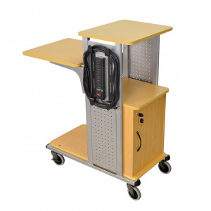 H.Wilson WPS4BR Series Adjustable Audio Visual Cart / Presentation Station with Locking Cabinet, P/N