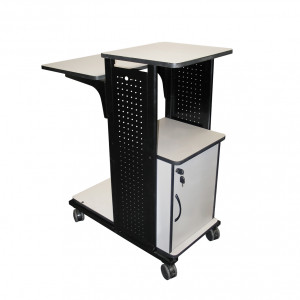 H.Wilson WPS4 Series Adjustable Audio Visual Cart / Presentation Station with Cabinet, P/N: WPS4CE.