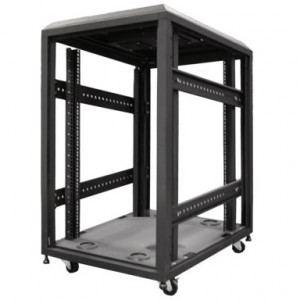 Black iStarUSA 15U 4-Post Open Frame Rack