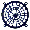 Acrylic 80mm Spider on Web Laser-Cut Fan Grill Dark Blue