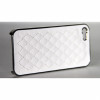 Logisys White Deluxe PU Leather Chrome Hard Back iPhone 5/5s Case