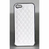Logisys White Deluxe PU Leather Chrome Hard Back iPhone 5/5s Case