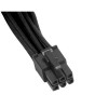 Black Silverstone Sleeved Extension Power Supply Cable with 1 x 6-Pin to PCI-E 6-Pin Connector