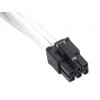 White Silverstone Sleeved Extension Power Supply Cable with 1 x 6-Pin to PCI-E 6-Pin Connector