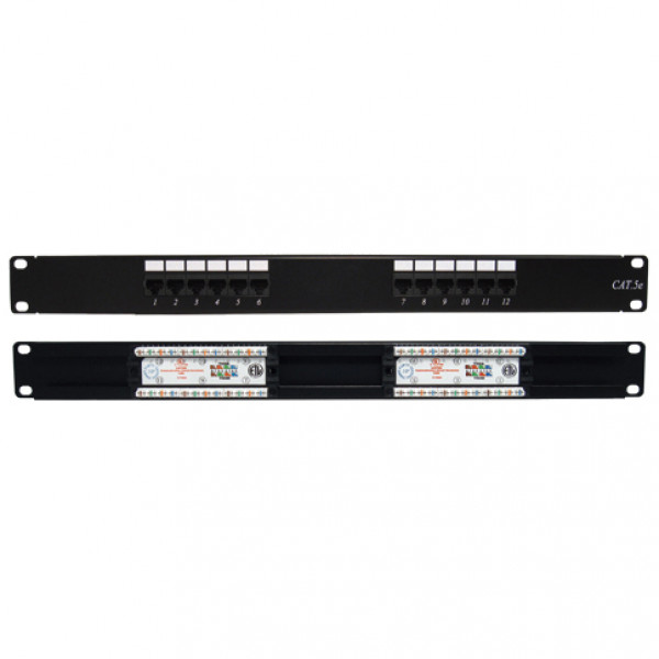 CAT5E 12 Port 110 Type IDC design Rackmount Patch Panel