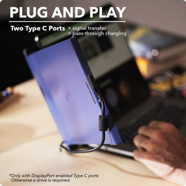 Mobile Pixels Duex Max Portable Monitor, 14.1" FHD 1080P IPS Ultra Slim Laptop Screen Extender