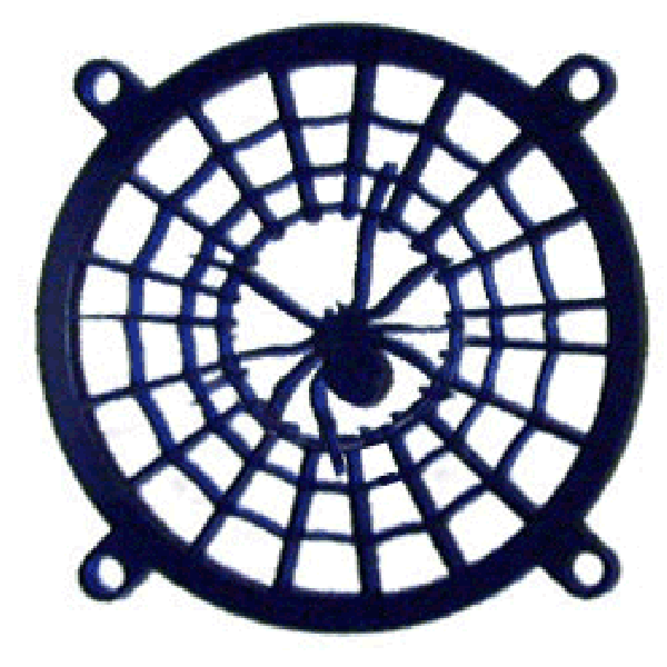 Acrylic 80mm Spider on Web Laser-Cut Fan Grill Dark Blue