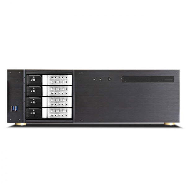 iStarUSA D-340HN-DT-SILVER 3U Compact 4x3.5in Bay Trayless Hotswap microATX Desktop Chassis