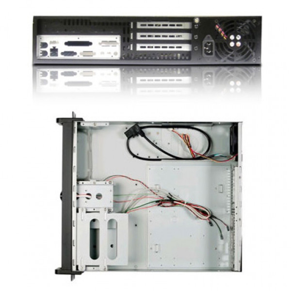 Black iStarUSA 2U Rackmount Front End PSU Chassis D-200-FS