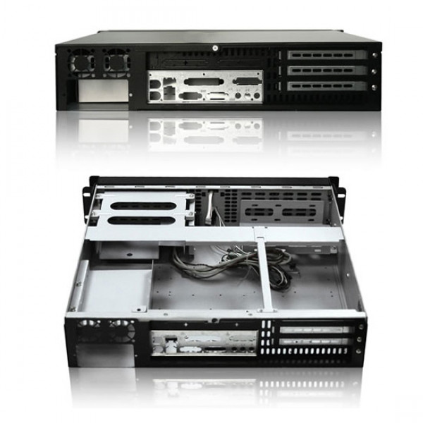 Black iStarUSA 2U Short Depth Rackmount Chassis D-200S