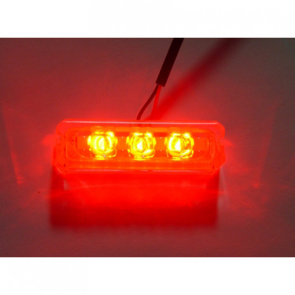 Logisys Red Clear Water Resistant 3 LED Step Light