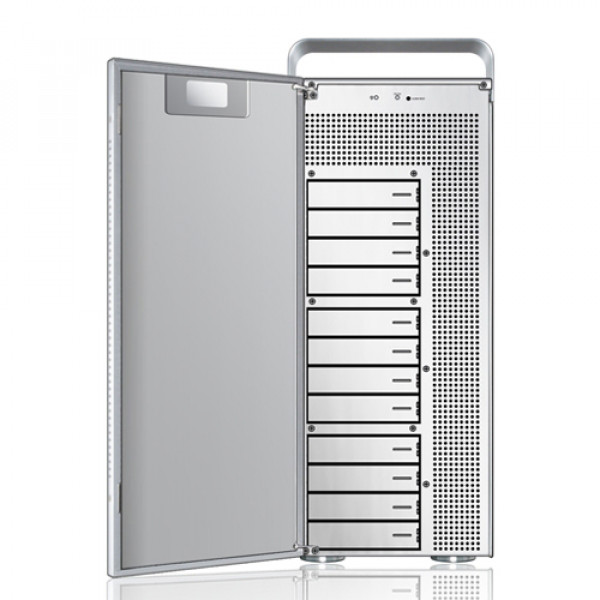 Silver Sans Digital MobileSTOR MS12X6+HG 12 Bay 6G SAS/SATA PCIe 2.0 x8 RAID 0/1/5/6/10/50 Expander Tower