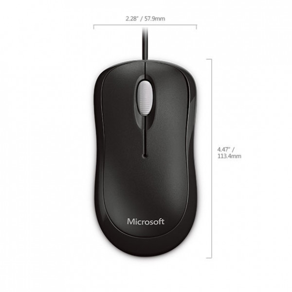 Black Microsoft Basic Optical Mouse 4YH-00005
