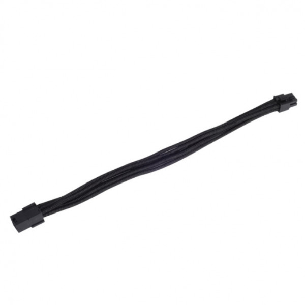 Black Silverstone Sleeved Extension Power Supply Cable with 1 x 6-Pin to PCI-E 6-Pin Connector