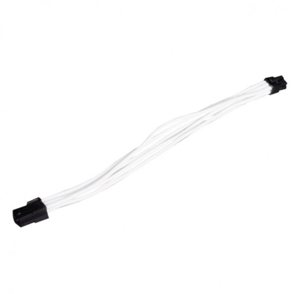 White Silverstone Sleeved Extension Power Supply Cable with 1 x 6-Pin to PCI-E 6-Pin Connector