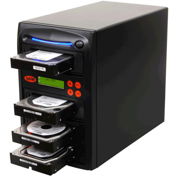Black Systor 1 to 3 SATA 2.5in and 3.5in Dual Port/Hot Swap Hard Disk Drive (HDD/SSD) Duplicator/Sanitizer