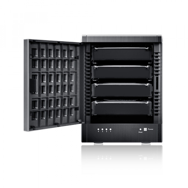 Black Sans Digital TowerRAID TR4M+B 4-Bay eSATA RAID 0/1/10/5/JBOD Performance Tower