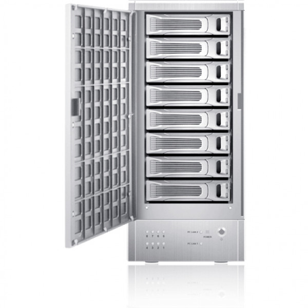 Silver Sans Digital TowerRAID TR8UT+ 3.5in 8 Bay Compact Tower SATA to USB 3.0 / eSATA RAID 50 Enclosure